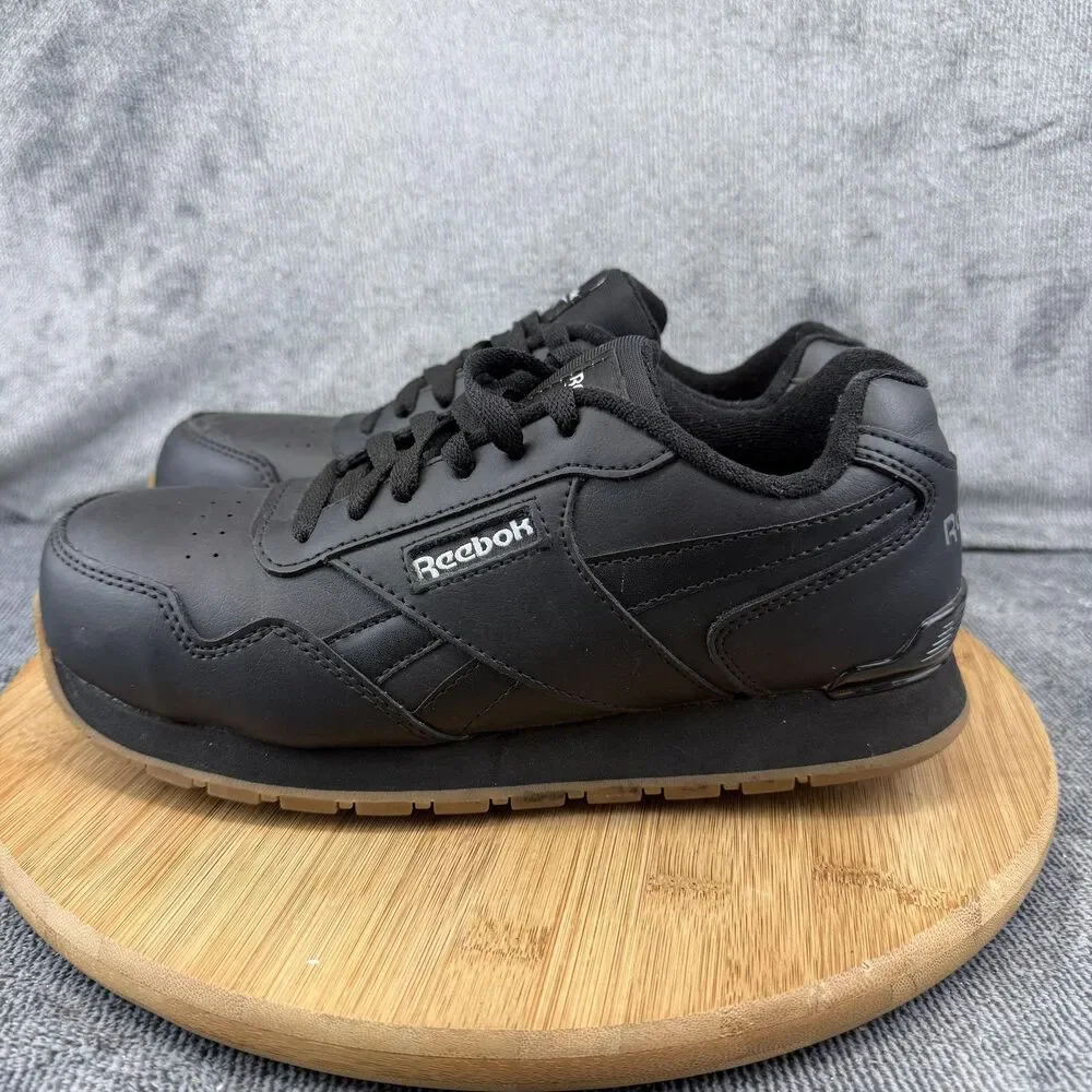 Reebok Work RB1983 Shoes Womens Size 7.5 Black Leather Slip Resistant Sneakers